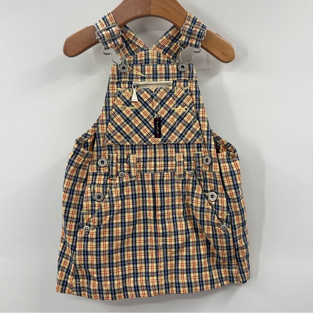 Children’s Place Vintage Y2K Style Plaid Overall Dress 18 Months